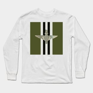 Parachute Regiment insignia on D-Day Stripes Long Sleeve T-Shirt